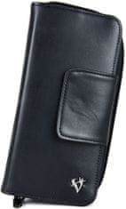 VegaLM Kožená dámska peňaženka s bohatou výbavou, čierna farba