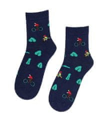 Detské ponožky Cyklista v lese NAVY (tmavomodrá) EU 30-32