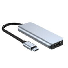 Tech-protect V2 HUB adaptér 2x USB / USB-C / HDMI, sivý