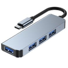Tech-protect V1 HUB adaptér 4x USB, sivý