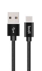 SEFIS nabíjací dátový kábel s konektormi USB-A a USB-C 1m čierny s opletením