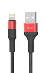 SEFIS nabíjací dátový kábel Premium-RD s konektormi USB-A a Lightning 1m čierno-červený