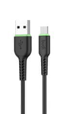 SEFIS nabíjací dátový kábel GR s konektormi USB-A a Micro-USB 1m čierny