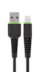 SEFIS nabíjací dátový kábel GR2 s konektormi USB-A a Lightning 1,2m čierny