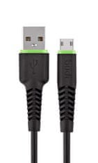 SEFIS nabíjací dátový kábel GR2 s konektormi USB-A a Micro-USB 1,2m čierny