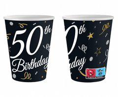GoDan Papierové poháre 50th Birthday - 6 ks / 200 ml