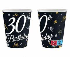 GoDan Papierové poháre 30th Birthday - 6 ks / 200 ml