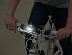 Trizand  12044 Vodeodolné LED svetlo na bicykel USB, tachometer, el.zvonček 150db