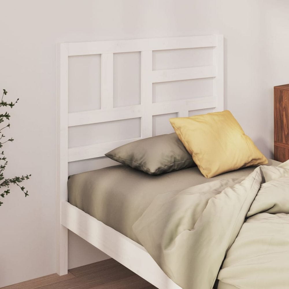 Vidaxl Čelo postele, biele, 81x4x104 cm, masívne borovicové drevo