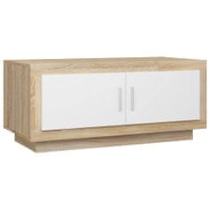Vidaxl Konferenčný stolík biely a sonoma 102x50x45 cm spracované drevo