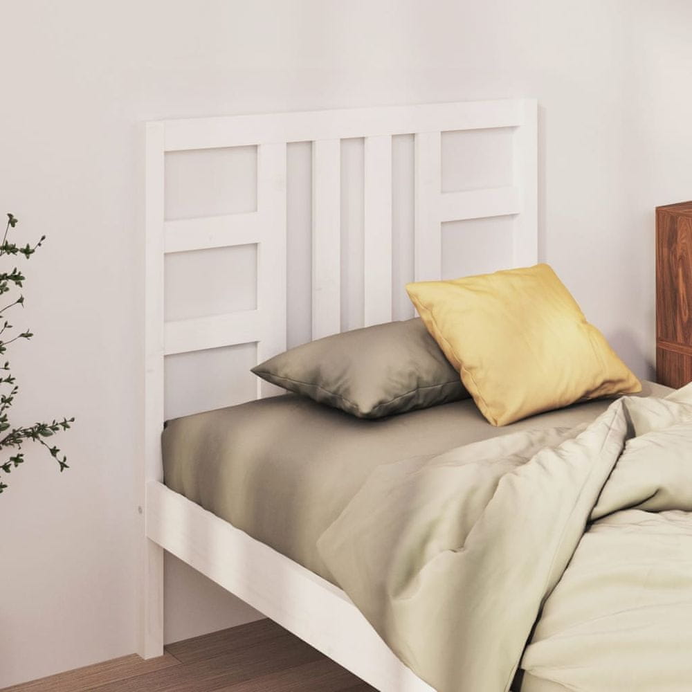 Vidaxl Čelo postele, biele, 106x4x100 cm, masívne borovicové drevo