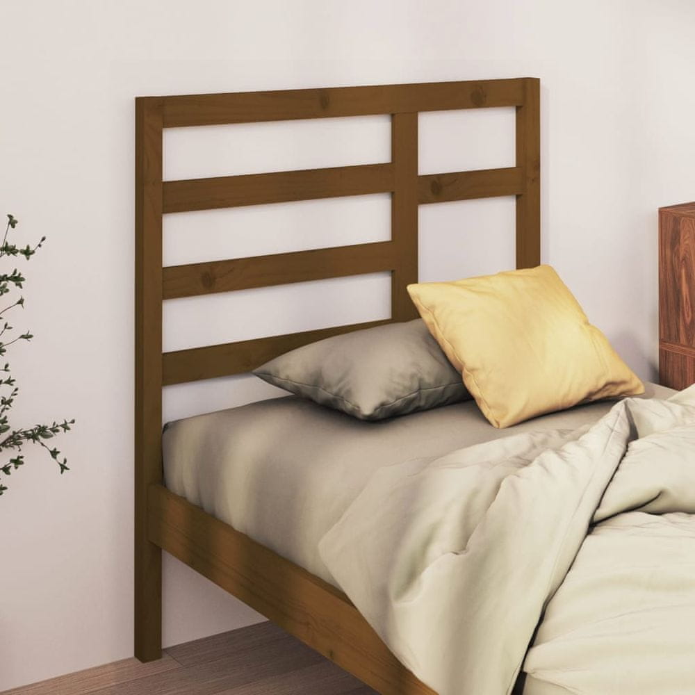 Vidaxl Čelo postele, medovo hnedé, 106x4x104 cm, masívne borovicové drevo