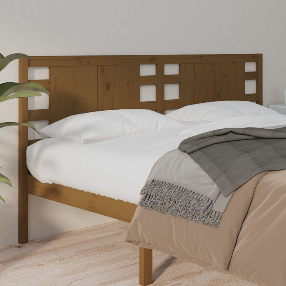 Vidaxl Čelo postele, medovo hnedá 166x4x100 cm, masívne borovicové drevo