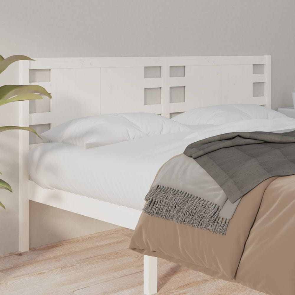 Vidaxl Čelo postele, biele, 126x4x100 cm, masívne borovicové drevo