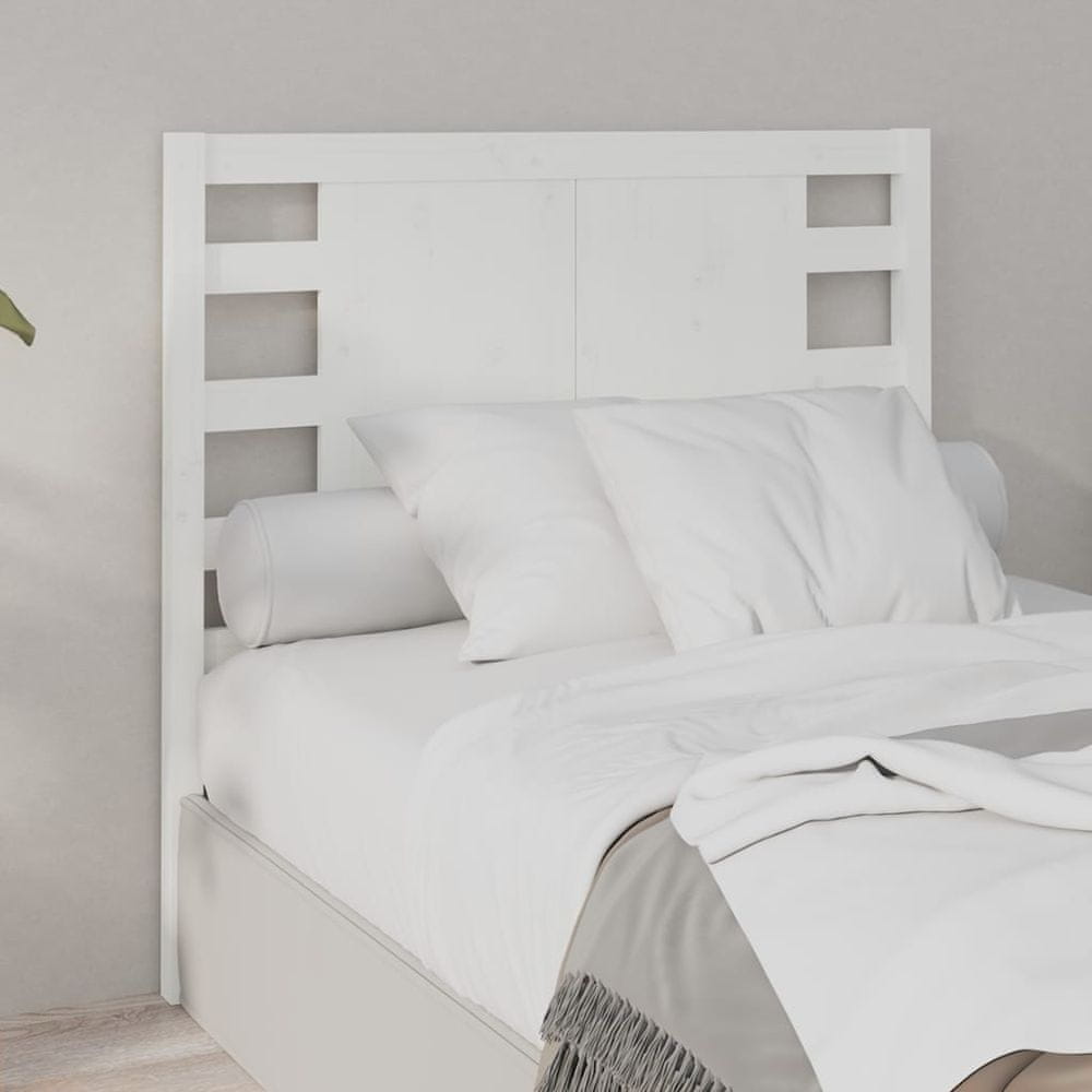 Vidaxl Čelo postele, biele, 81x4x100 cm, masívne borovicové drevo