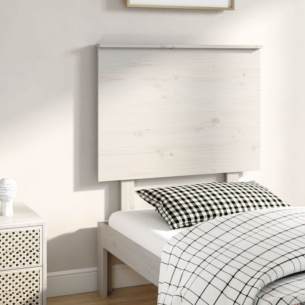 Vidaxl Čelo postele, biele, 79x6x82,5 cm, masívne borovicové drevo