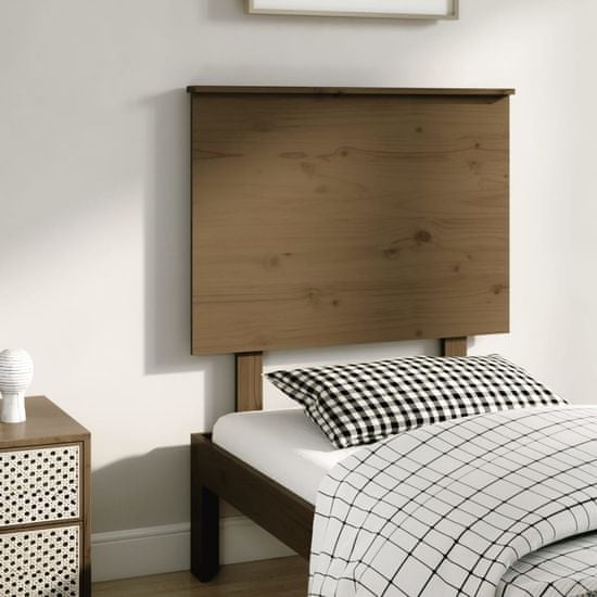 Vidaxl Čelo postele, medovo hnedé, 79x6x82,5 cm, masívne borovicové drevo