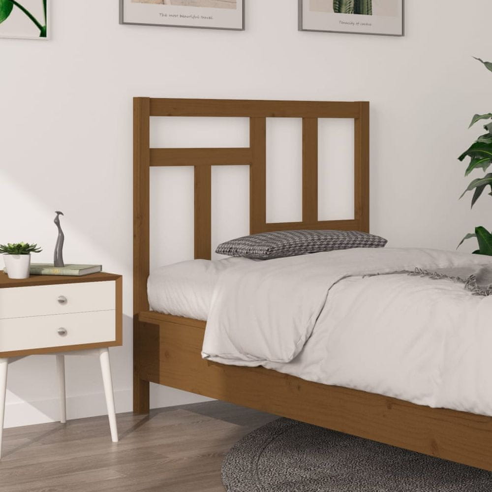 Vidaxl Čelo postele, medovo hnedé, 95,5x4x100 cm, borovicové drevo