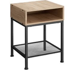 tectake Nočný stolík Harlow 40,5x40,5x52,5cm - Industrial svetlé drevo, dub Sonoma