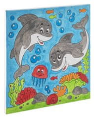 Grafix Maľovanie podľa čísel pre deti - Delfíny 30x30