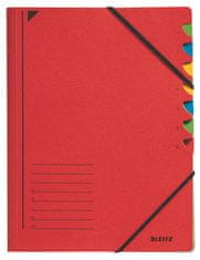 LEITZ Triediace dosky s elastikou A4, 7 listov, červené. 