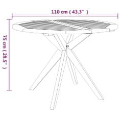 Vidaxl Záhradný stôl 110x110x75 cm akáciové masívne drevo