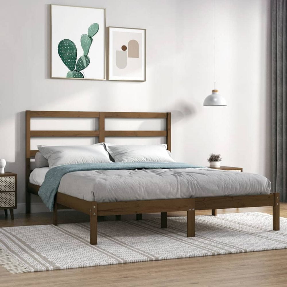 Vidaxl Rám postele, medovo hnedý, masívne borovicové drevo, 120x200 cm
