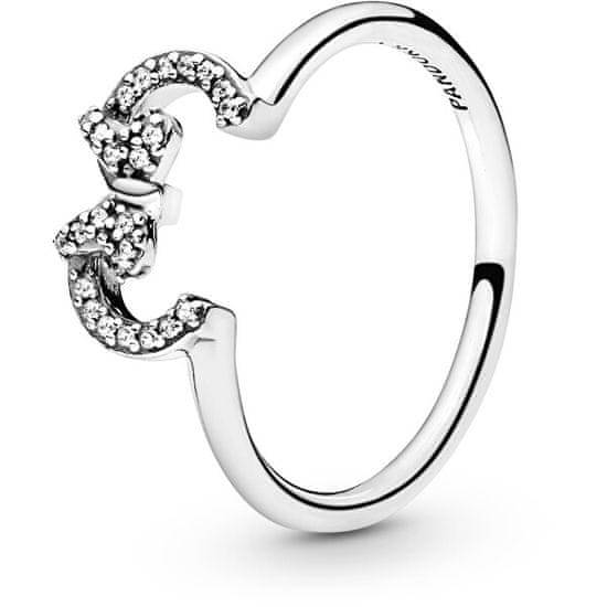 Pandora Trblietavý strieborný prsteň Minnie Disney 197509CZ