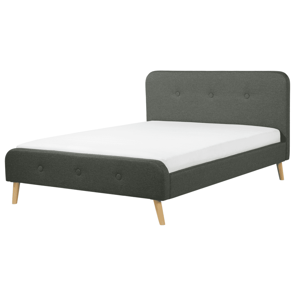 Beliani Sivá čalúnená posteľ 180 x 200 cm RENNES