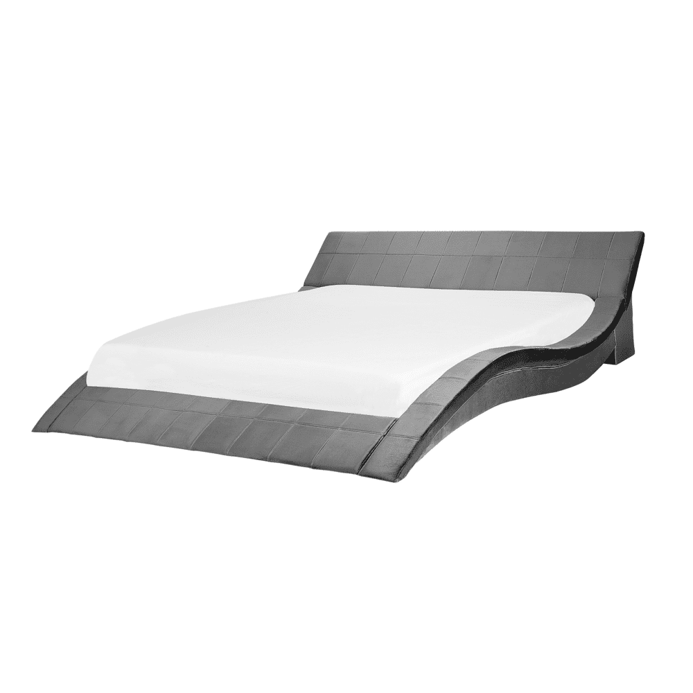 Beliani Zamatová posteľ 180 x 200 cm sivá VICHY