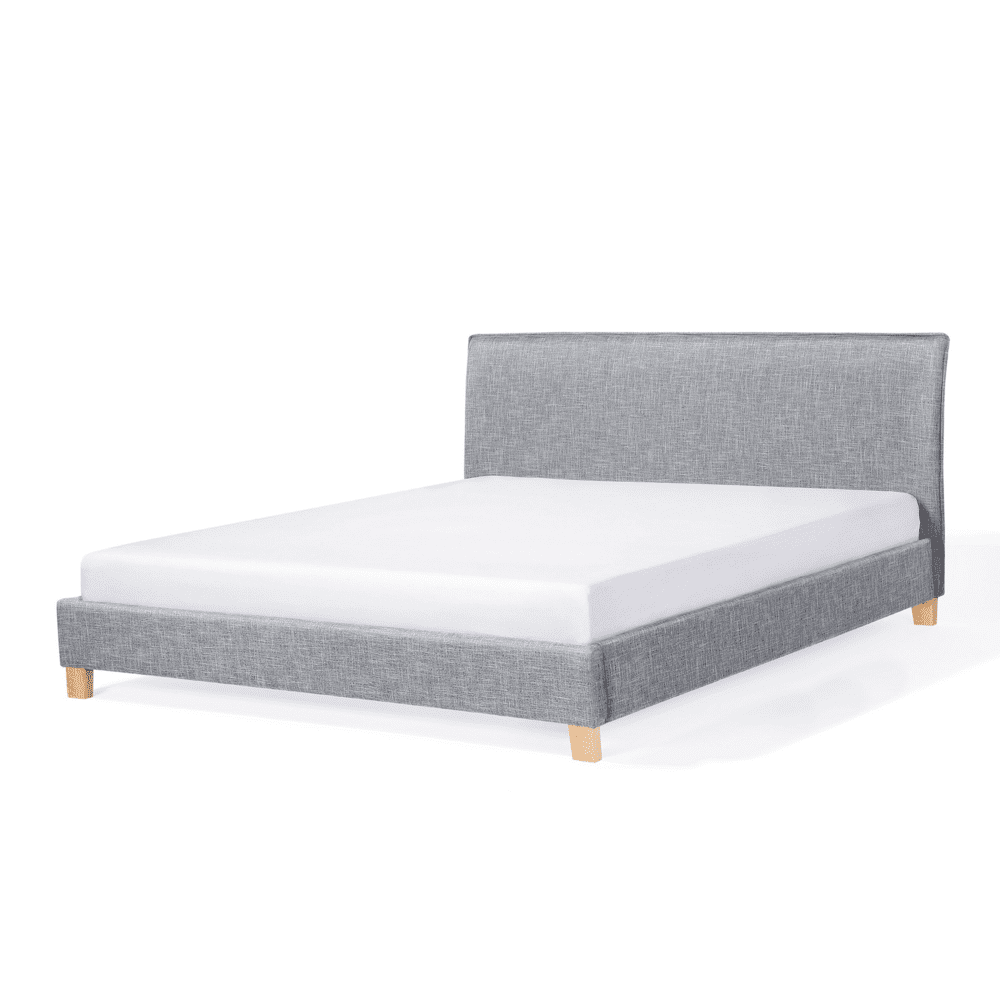 Beliani Čalúnená posteľ 180 x 200 cm sivá SENNEZ
