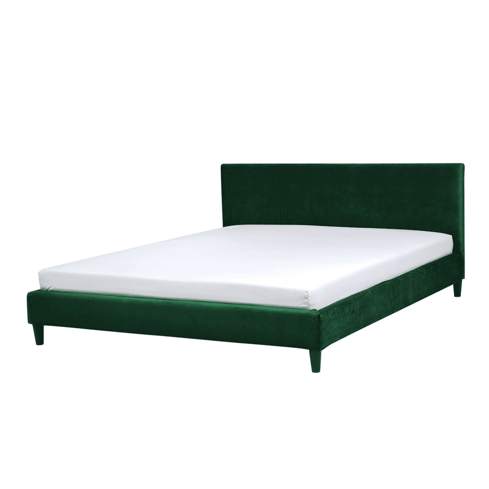 Beliani Zamatová posteľ 180 x 200 cm smaragdovozelená FITOU
