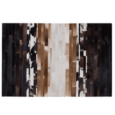 Beliani Koberec z hovädzej kože 160 x 230 cm čierny/béžový DALYAN
