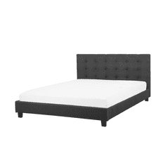 Beliani Čalúnená posteľ 160 x 200 cm sivá LA ROCHELLE