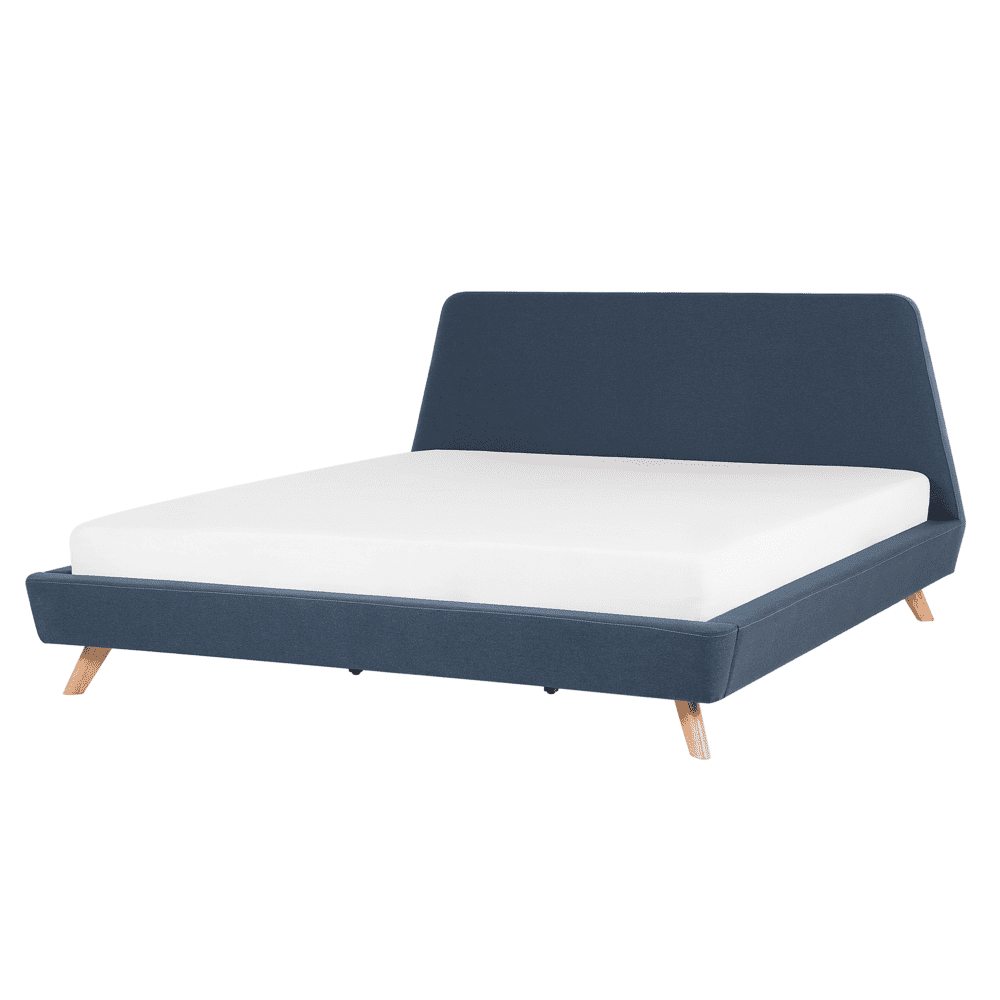 Beliani Čalúnená posteľ 180 x 200 cm modrá VIENNE