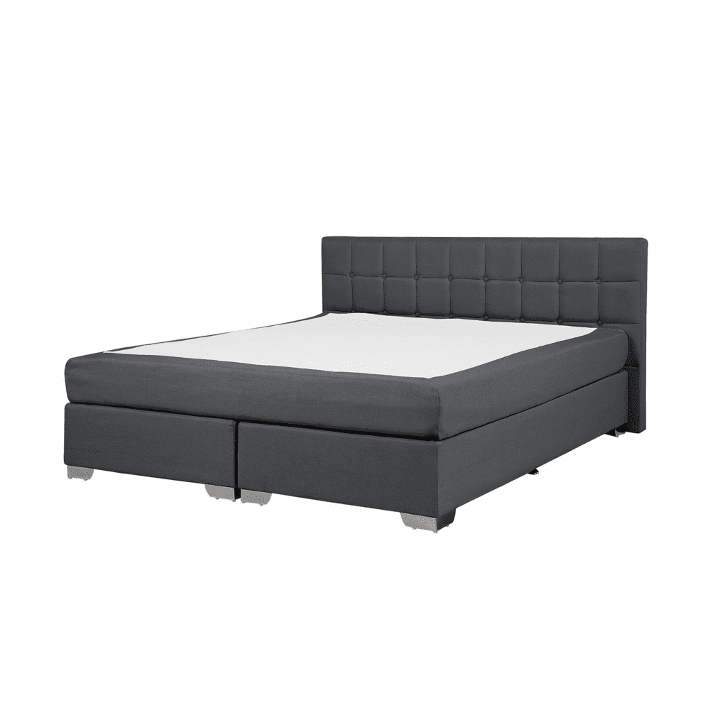 Beliani Kontinentálna čalúnená posteľ 160x200 cm tmavo sivá ADMIRAL