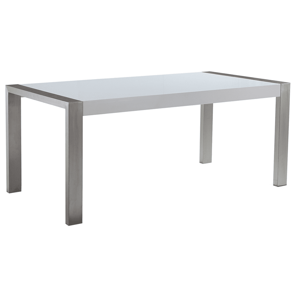 Beliani Luxusný biely nerezový stôl 180 x 90 cm ARCTIC I