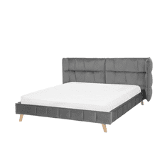 Beliani Sivá zamatová posteľ 160 x 200 cm SENLIS