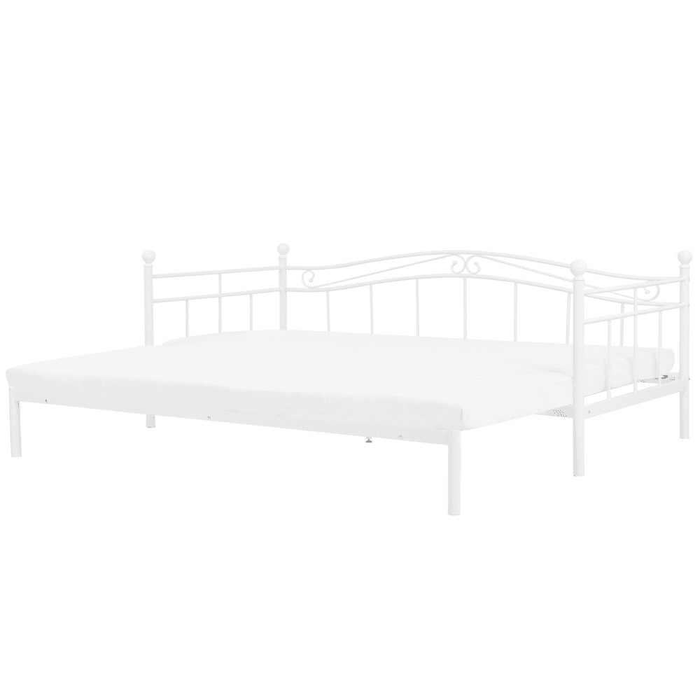 Beliani Kovová posteľ 90 x 200 cm biela TULLE
