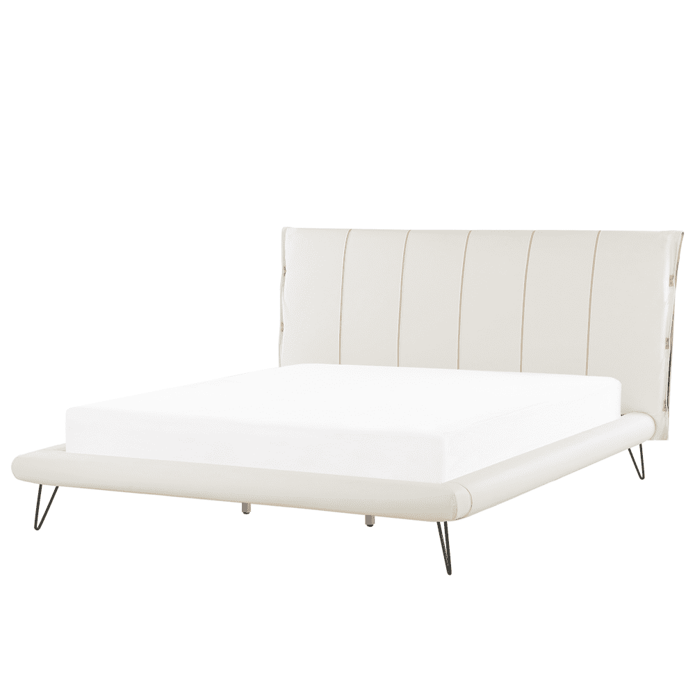 Beliani Biela posteľ z umelej kože 180 x 200 cm BETIN