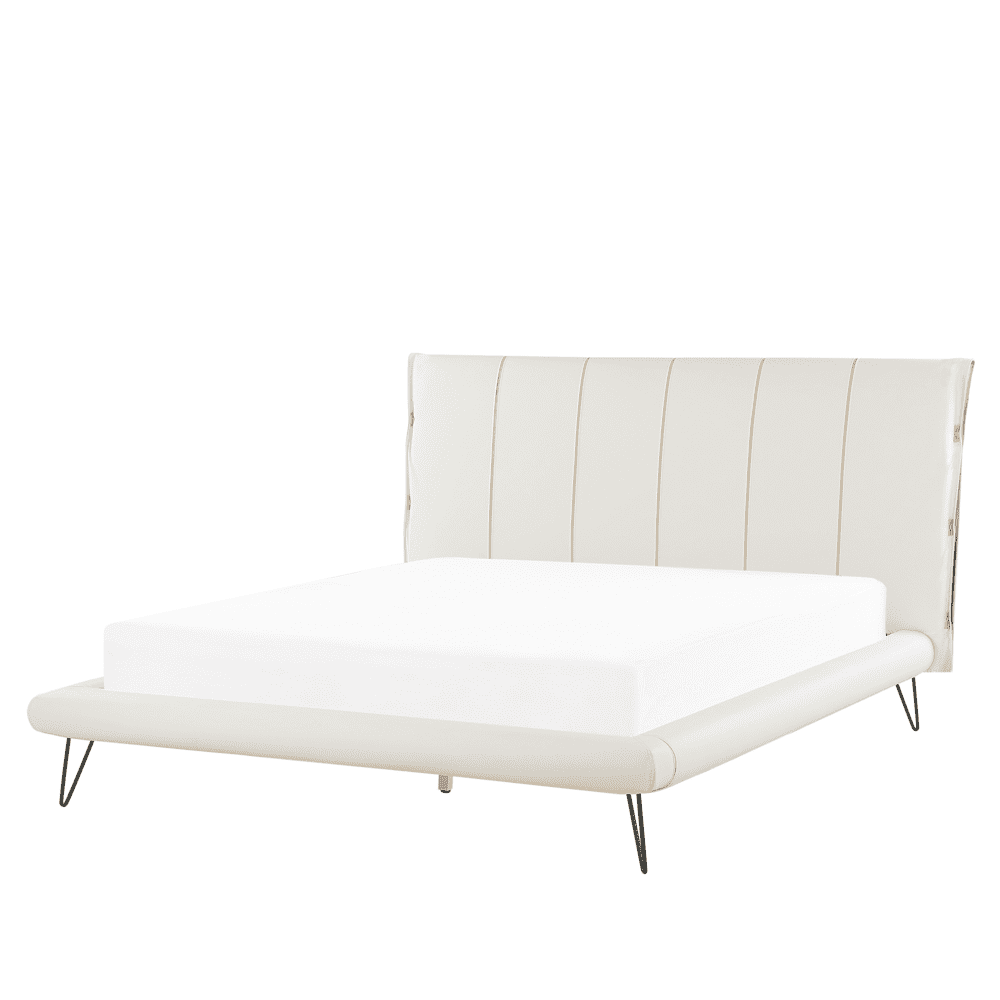Beliani Biela posteľ z umelej kože 160 x 200 cm BETIN