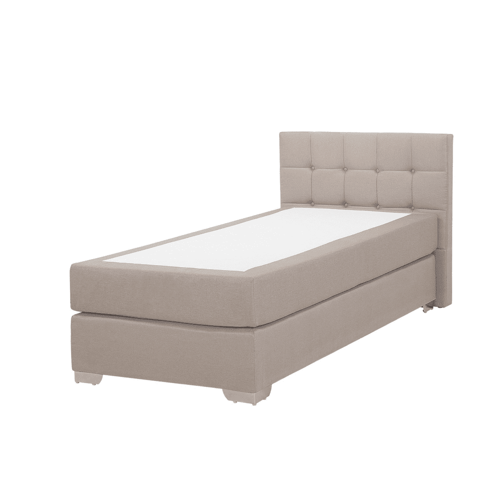 Beliani Kontinentálna čalúnená posteľ 90 x 200 cm béžová ADMIRAL