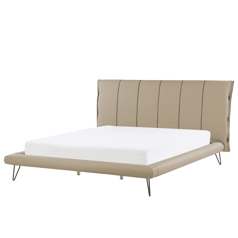 Beliani Béžová posteľ z umelej kože 180 x 200 cm BETIN