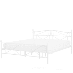 Beliani Biela kovová posteľ s rámom 180 x 200 cm RODEZ