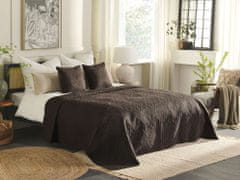 Beliani Súprava posteľnej prikrývky a vankúšov 220 x 240 cm hnedá RAYEN