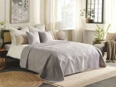 Beliani Súprava posteľnej prikrývky a vankúšov 220 x 240 cm sivá ALAMUT