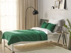 Beliani Súprava posteľnej prikrývky a vankúšov 140 x 210 cm zelená BABAK