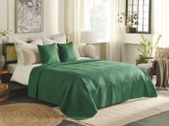 Beliani Súprava posteľnej prikrývky a vankúšov 220 x 240 cm zelená BABAK
