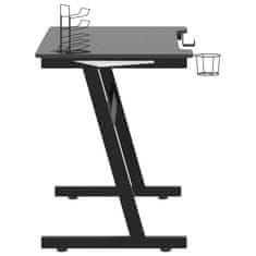 Vidaxl Herný stôl LED s nohami v tvare Z čierny 110x60x75 cm