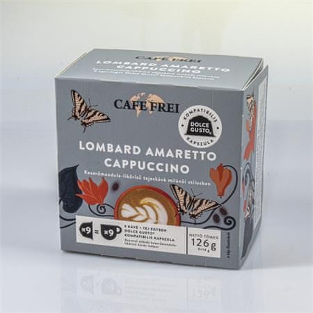 CAFE FREI Kávové kapsule "Lombardské amaretto cappuccino", kompatibilné s Dolce Gusto, 9 ks, T50835